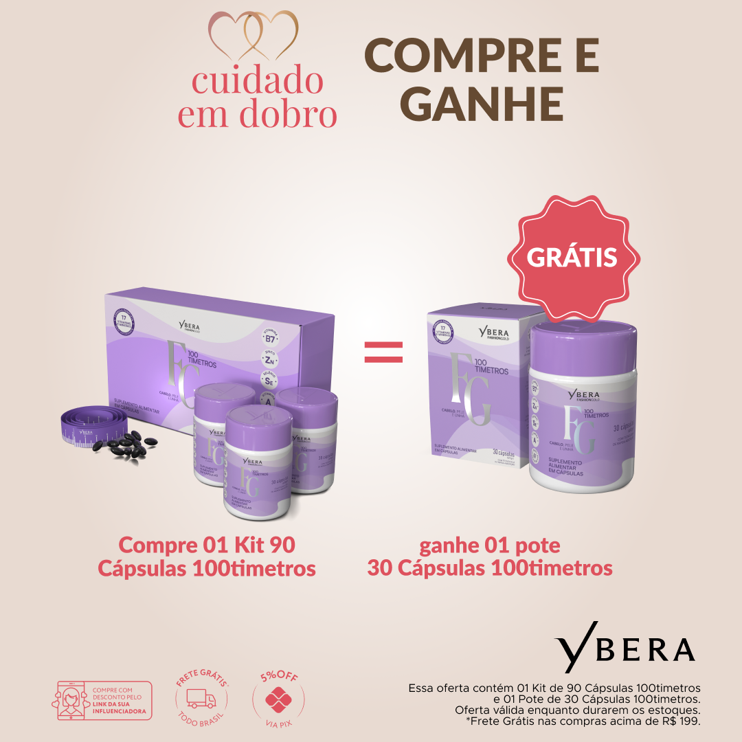 COMPRE 1 KIT 90 Cápsulas 100Timetros e GANHE 1 pote com 30 Cápsulas 100Timetros